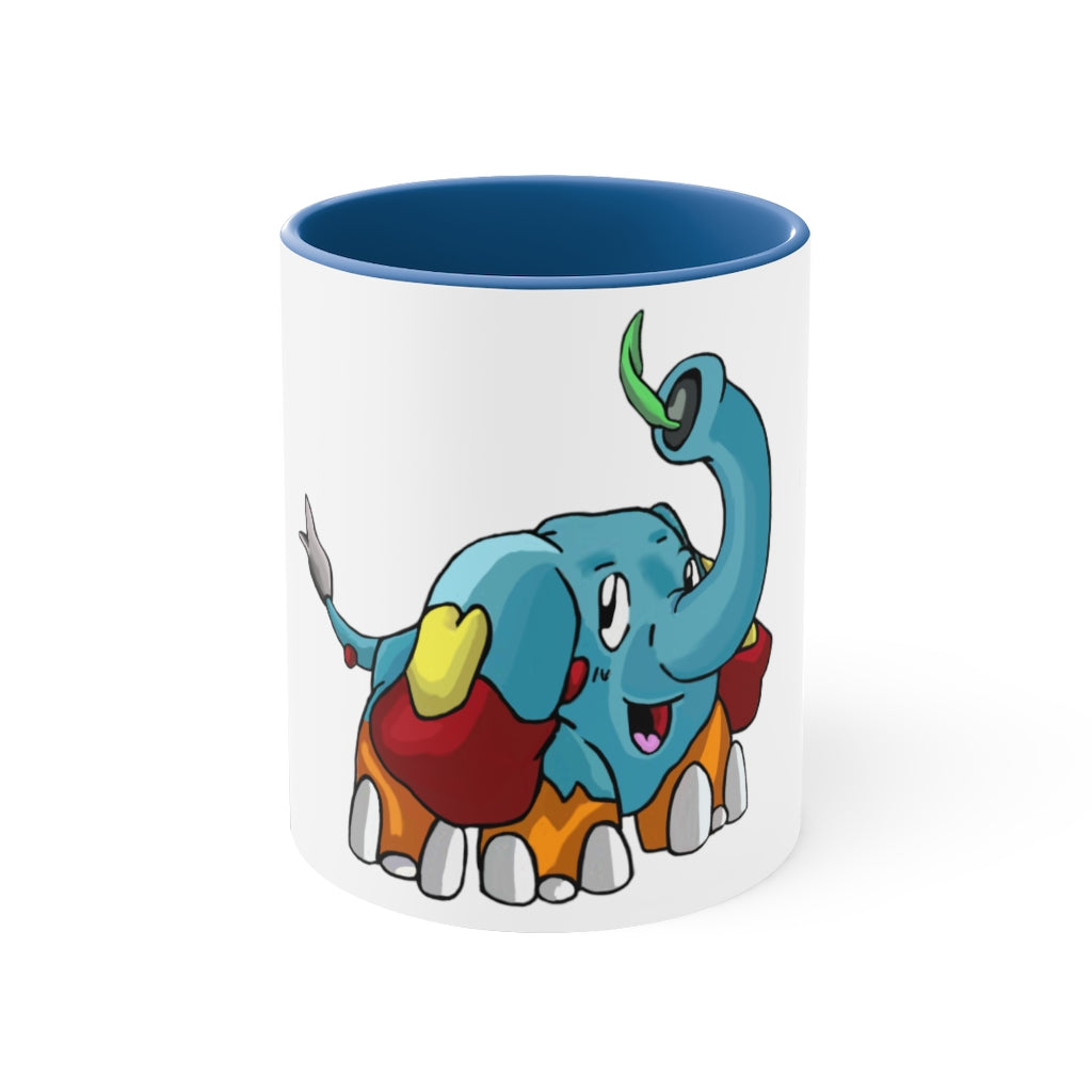 Mudphant Accent Coffee Mug with colorful interior and handle, showcasing a modern two-tone design.