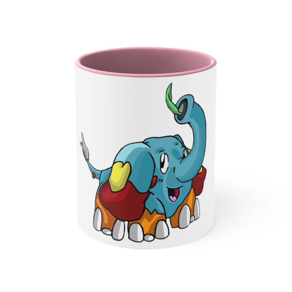 Mudphant Accent Coffee Mug with colorful interior and handle, showcasing a modern two-tone design.