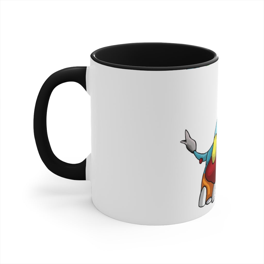 Mudphant Accent Coffee Mug with colorful interior and handle, showcasing a modern two-tone design.