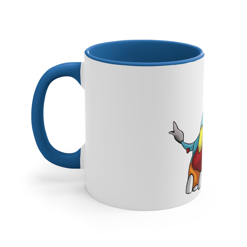 Mudphant Accent Coffee Mug with colorful interior and handle, showcasing a modern two-tone design.