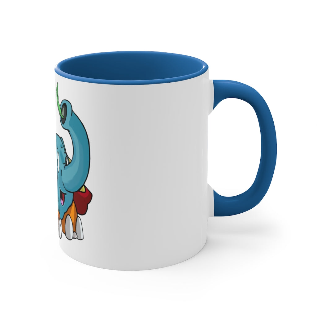 Mudphant Accent Coffee Mug with colorful interior and handle, showcasing a modern two-tone design.