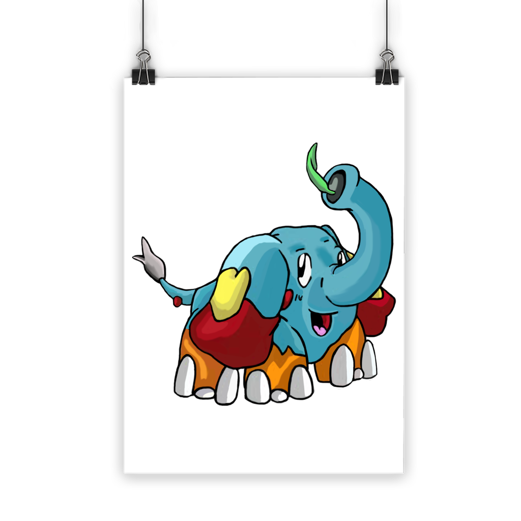 Mudphant Classic Poster showcasing vibrant colors on semi-gloss paper, ideal for indoor and outdoor use.