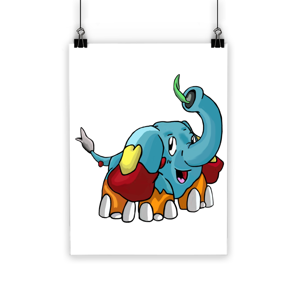 Mudphant Classic Poster showcasing vibrant colors on semi-gloss paper, ideal for indoor and outdoor use.