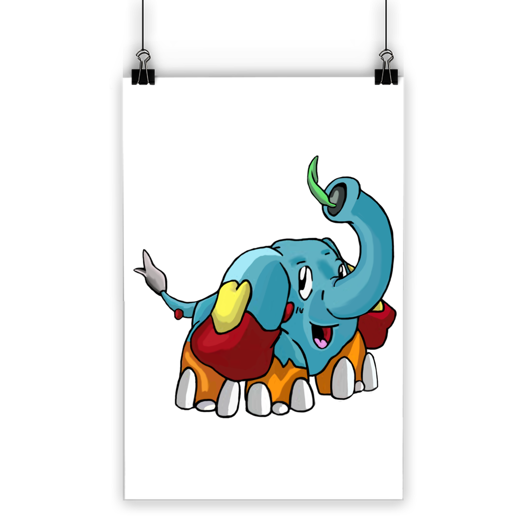 Mudphant Classic Poster showcasing vibrant colors on semi-gloss paper, ideal for indoor and outdoor use.