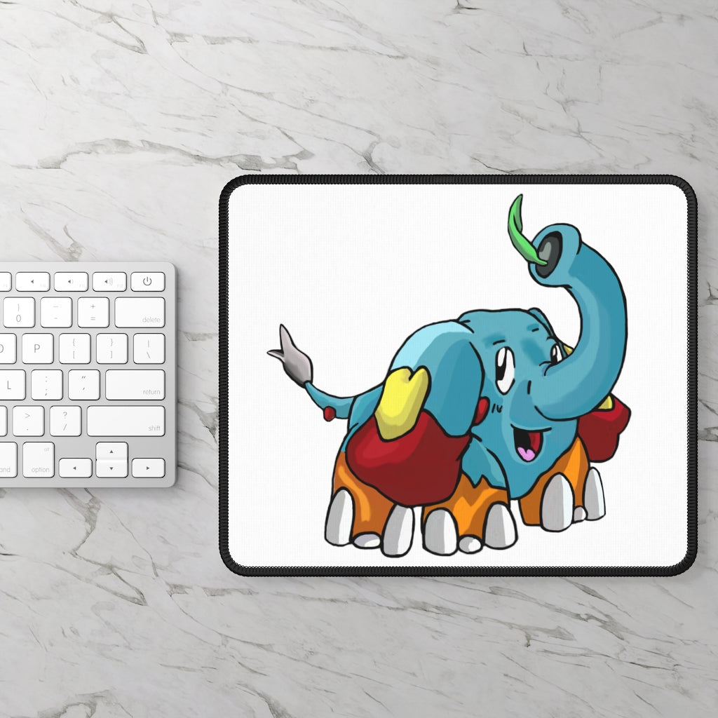 Mudphant Gaming Mouse Pad featuring vibrant custom designs and stitched edges, measuring 9x7 inches.