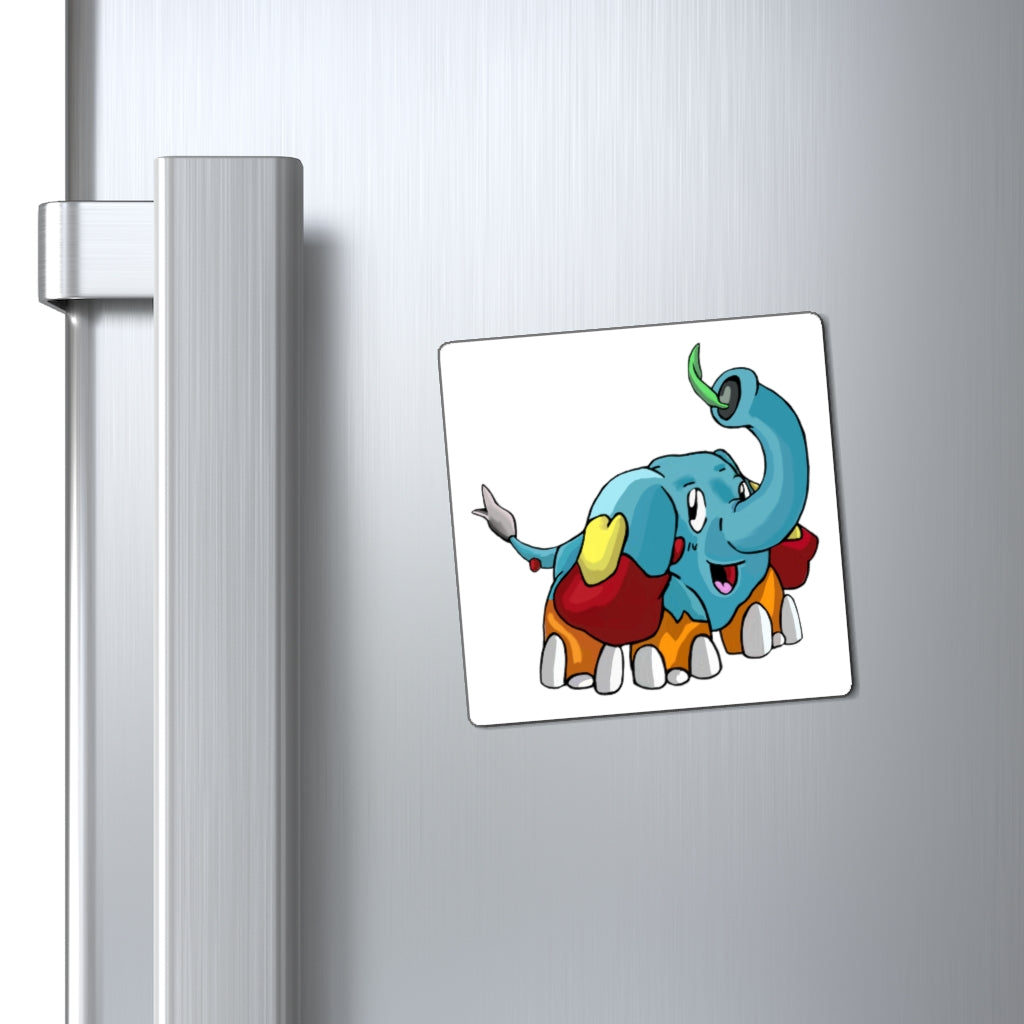 Mudphant Magnets displayed on a metallic surface, showcasing their strong hold and customizable designs.