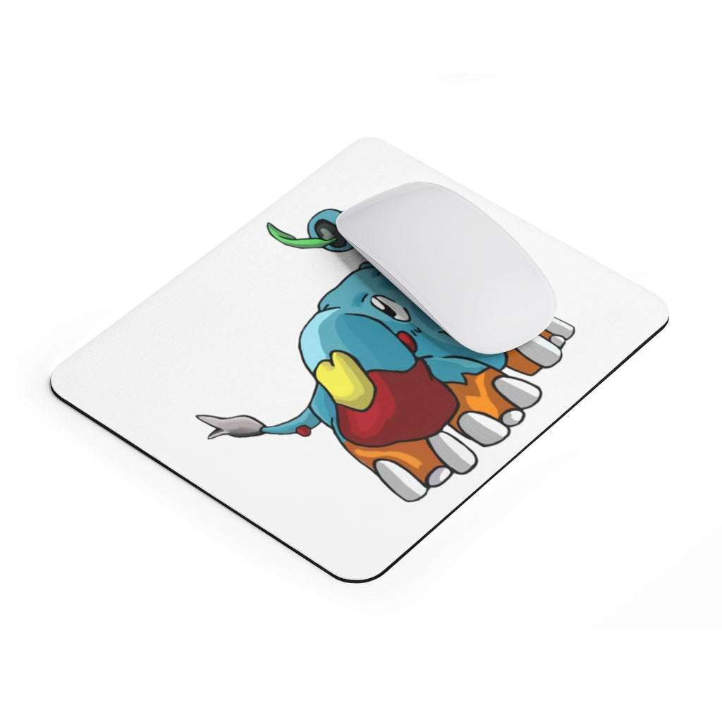 Mudphant Mouse Pad featuring a vibrant full print design on a smooth neoprene surface, ideal for enhancing desk aesthetics.