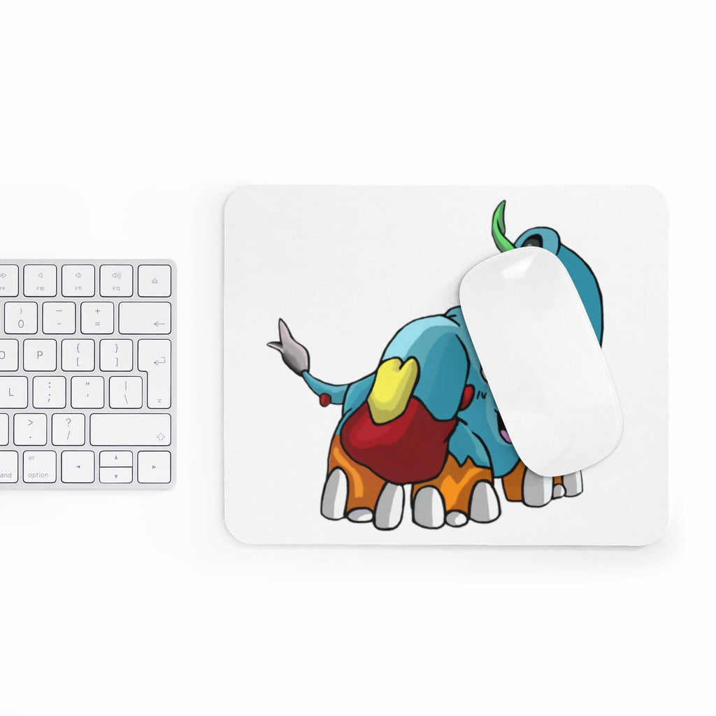 Mudphant Mouse Pad featuring a vibrant full print design on a smooth neoprene surface, ideal for enhancing desk aesthetics.