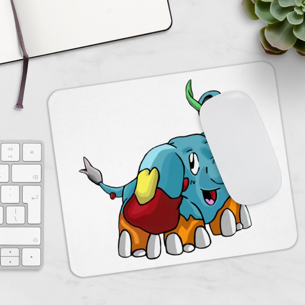 Mudphant Mouse Pad featuring a vibrant full print design on a smooth neoprene surface, ideal for enhancing desk aesthetics.