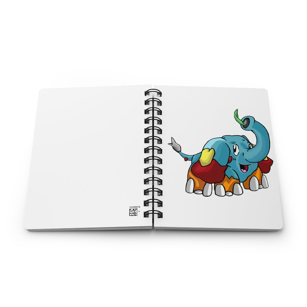 Mudphant Spiral Bound Journal featuring a glossy laminated cover and lined pages, perfect for writing dreams and ideas.