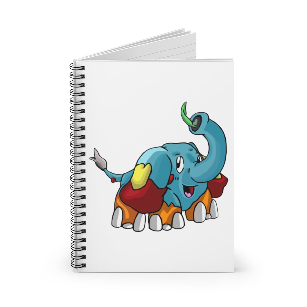 Mudphant Spiral Notebook featuring a colorful printed cover and ruled line pages, ideal for notes and lists.