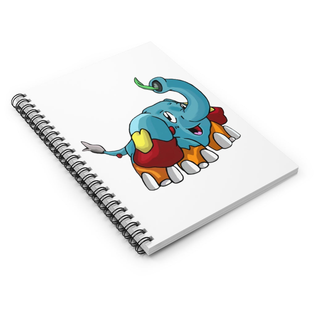 Mudphant Spiral Notebook featuring a colorful printed cover and ruled line pages, ideal for notes and lists.