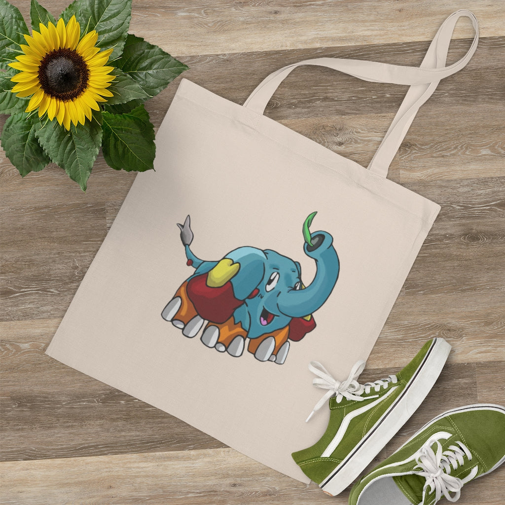 Mudphant Tote Bag made of 100% cotton with cross-stitched handles, available in multiple colors.