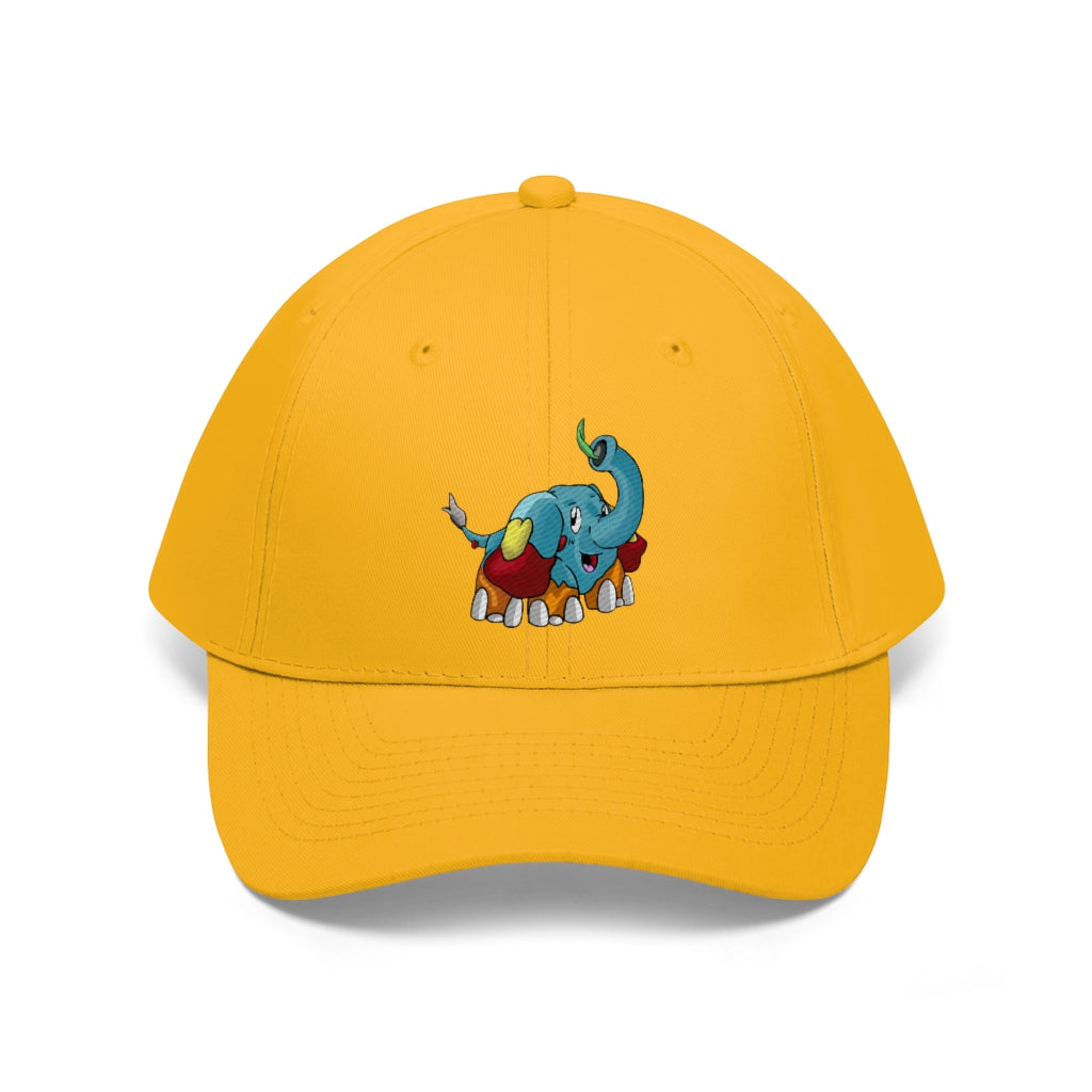 Mudphant Unisex Twill Hat in cotton twill fabric, featuring a classic 6-panel design and adjustable Velcro closure.