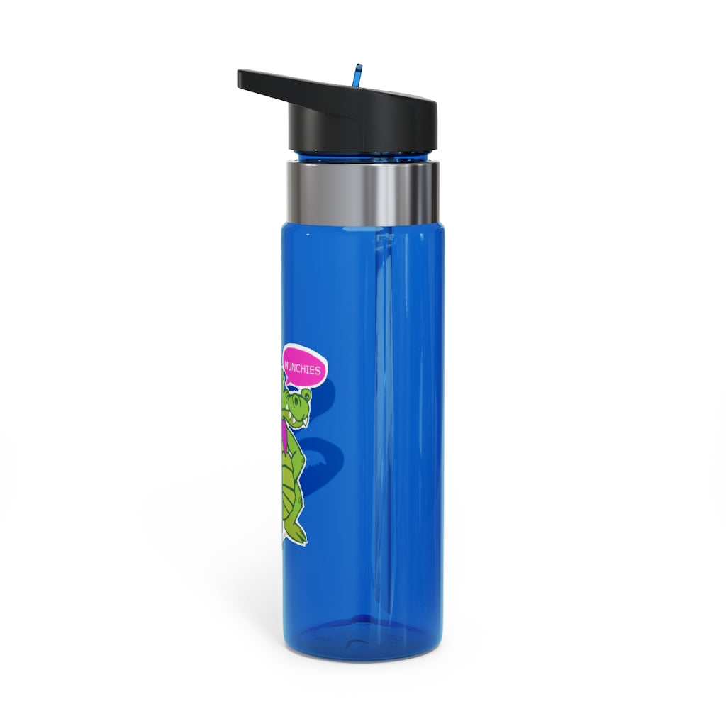 Munchies the Crocodile Kensington Tritan™ Sport Bottle, 20oz, featuring a stylish design, carabiner hook, and spill-resistant lid.