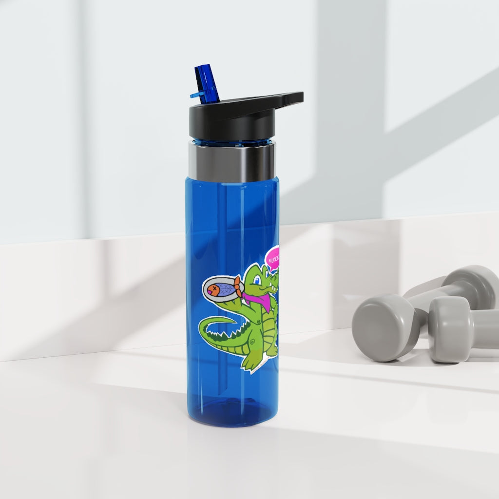 Munchies the Crocodile Kensington Tritan™ Sport Bottle, 20oz, featuring a stylish design, carabiner hook, and spill-resistant lid.