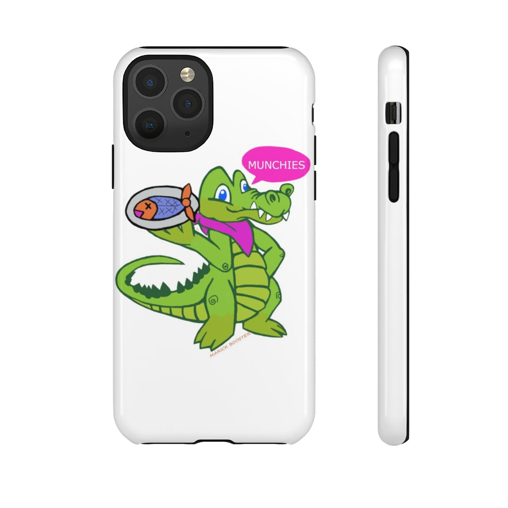 Munchies the Crocodile Tough Case featuring a vibrant crocodile design with dual-layer protection for smartphones.