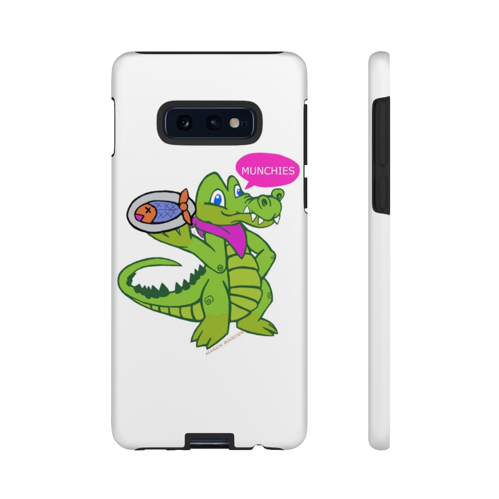 Munchies the Crocodile Tough Case featuring a vibrant crocodile design with dual-layer protection for smartphones.