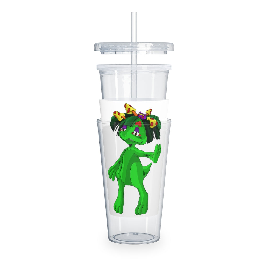 Mushamep Plastic Tumbler with Straw featuring a customizable design, lid, and straw, perfect for parties and gatherings.