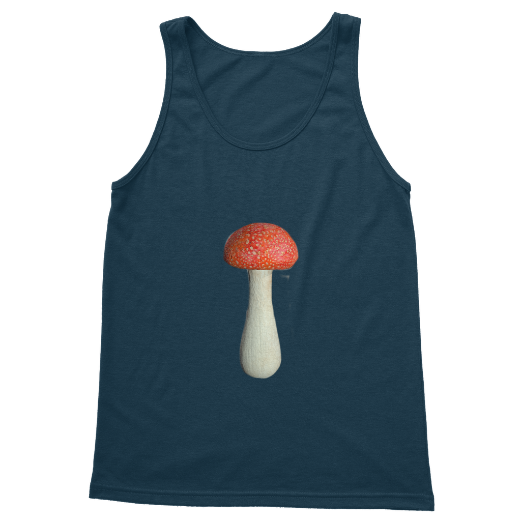 Mushroom Classic Adult Vest Top in various colors, showcasing its unisex design and high-quality fabric.