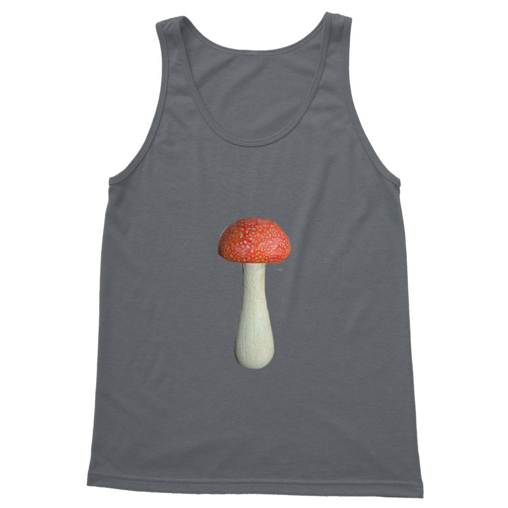 Mushroom Classic Adult Vest Top in various colors, showcasing its unisex design and high-quality fabric.