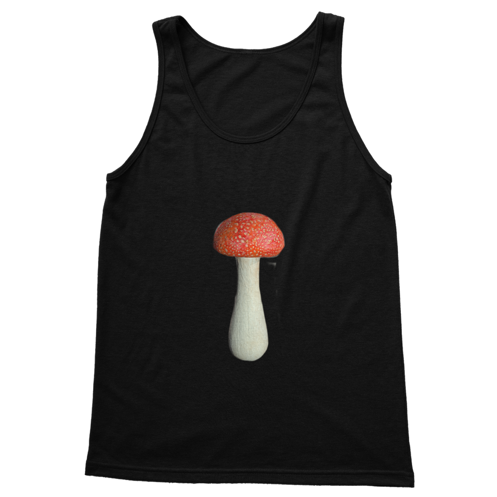 Mushroom Classic Adult Vest Top in various colors, showcasing its unisex design and high-quality fabric.