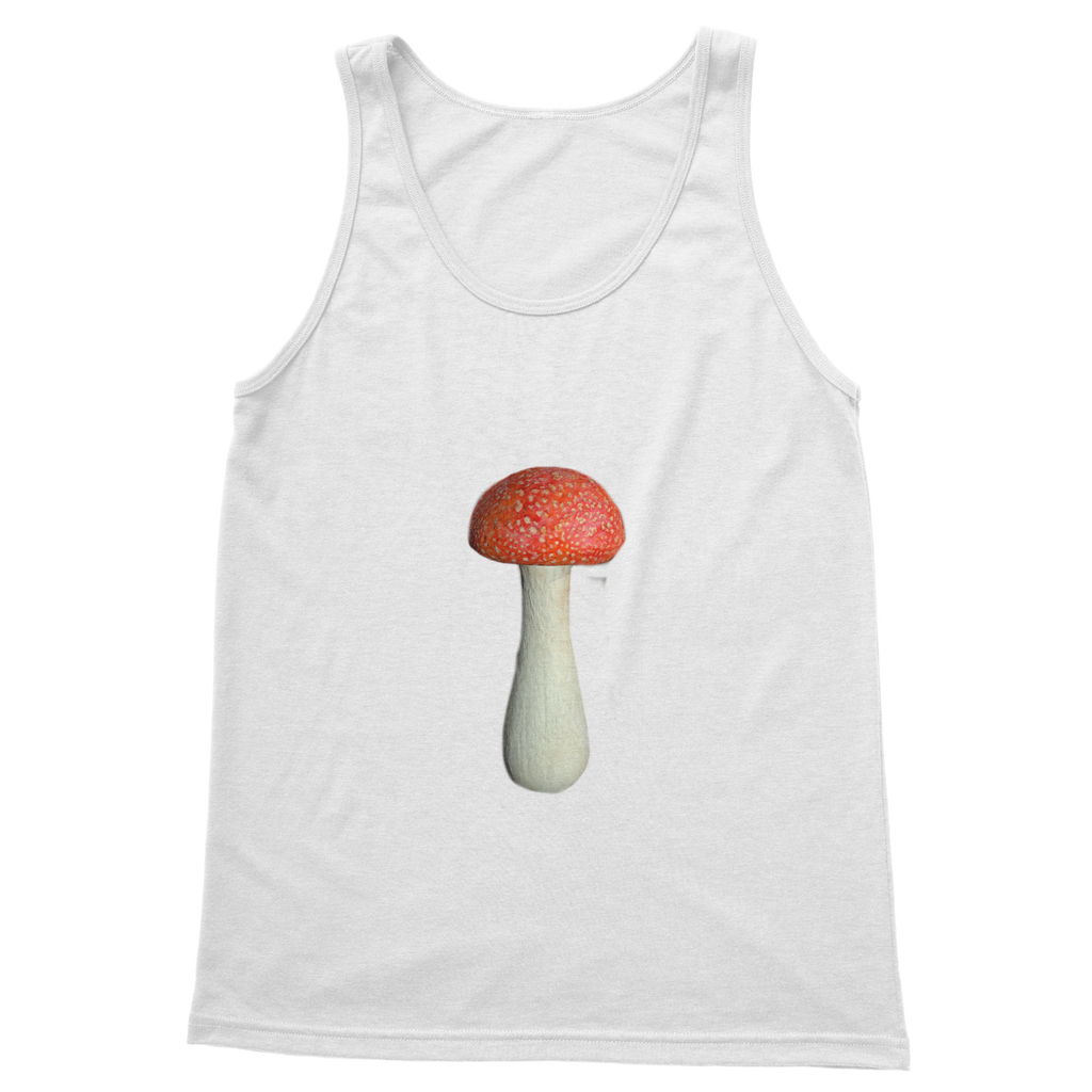 Mushroom Classic Adult Vest Top in various colors, showcasing its unisex design and high-quality fabric.