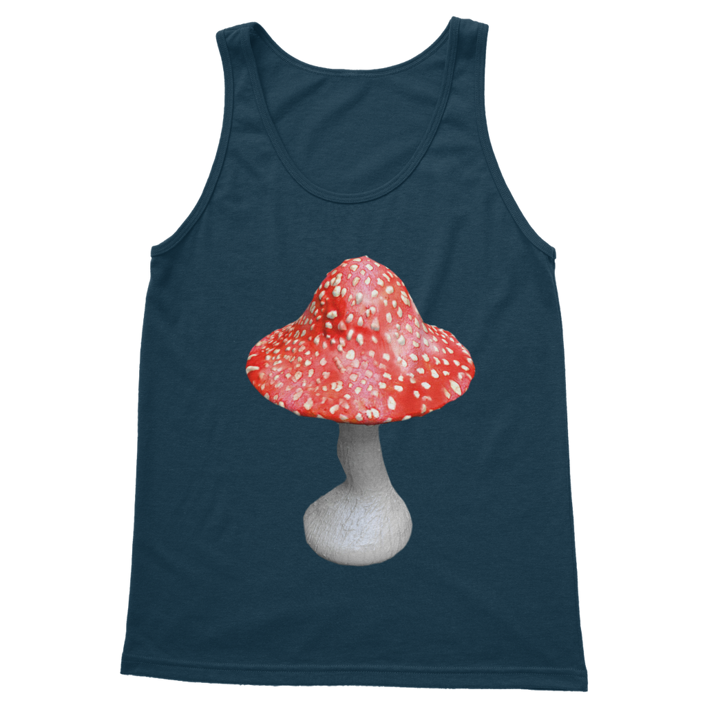 Mushroom Classic Adult Vest Top in various colors, showcasing its unisex design and quality fabric.