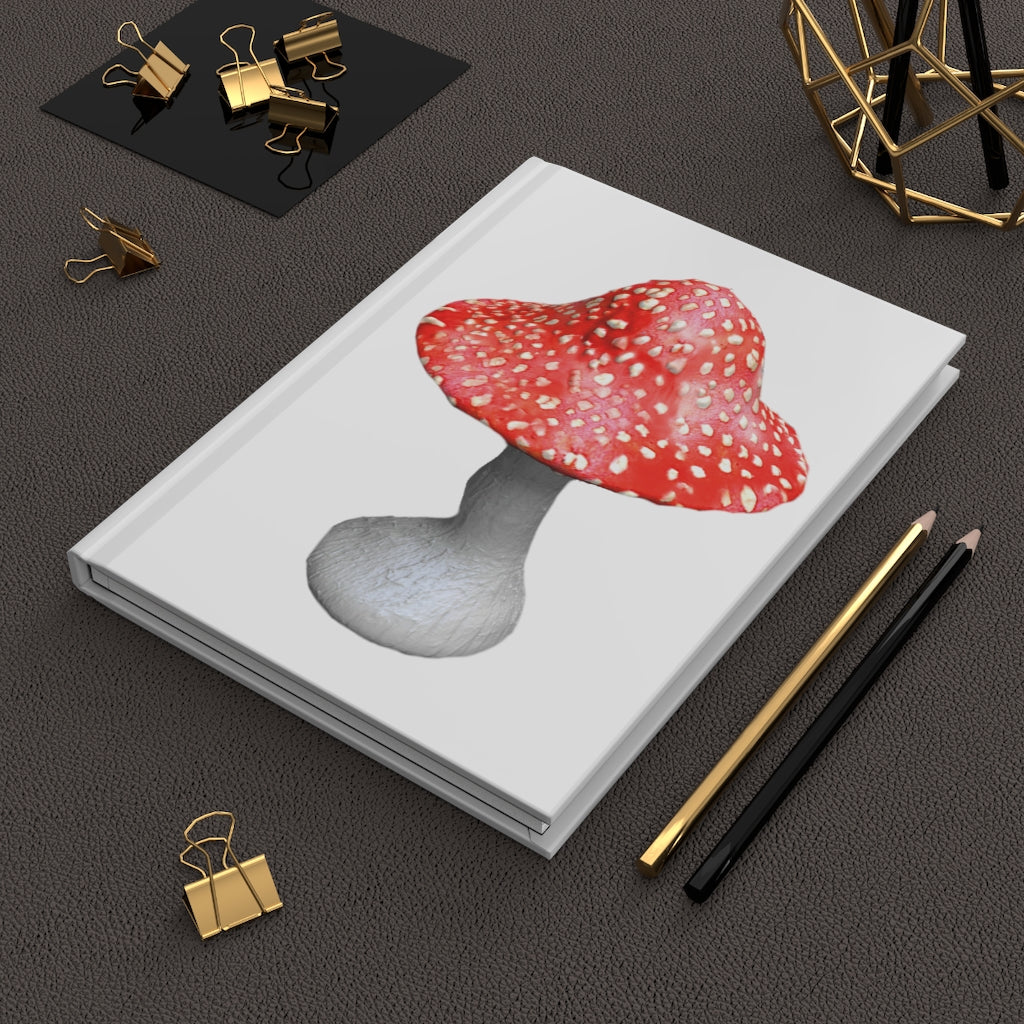 Mushroom Hardcover Journal Matte with customizable cover and lined pages, showcasing its elegant matte finish.