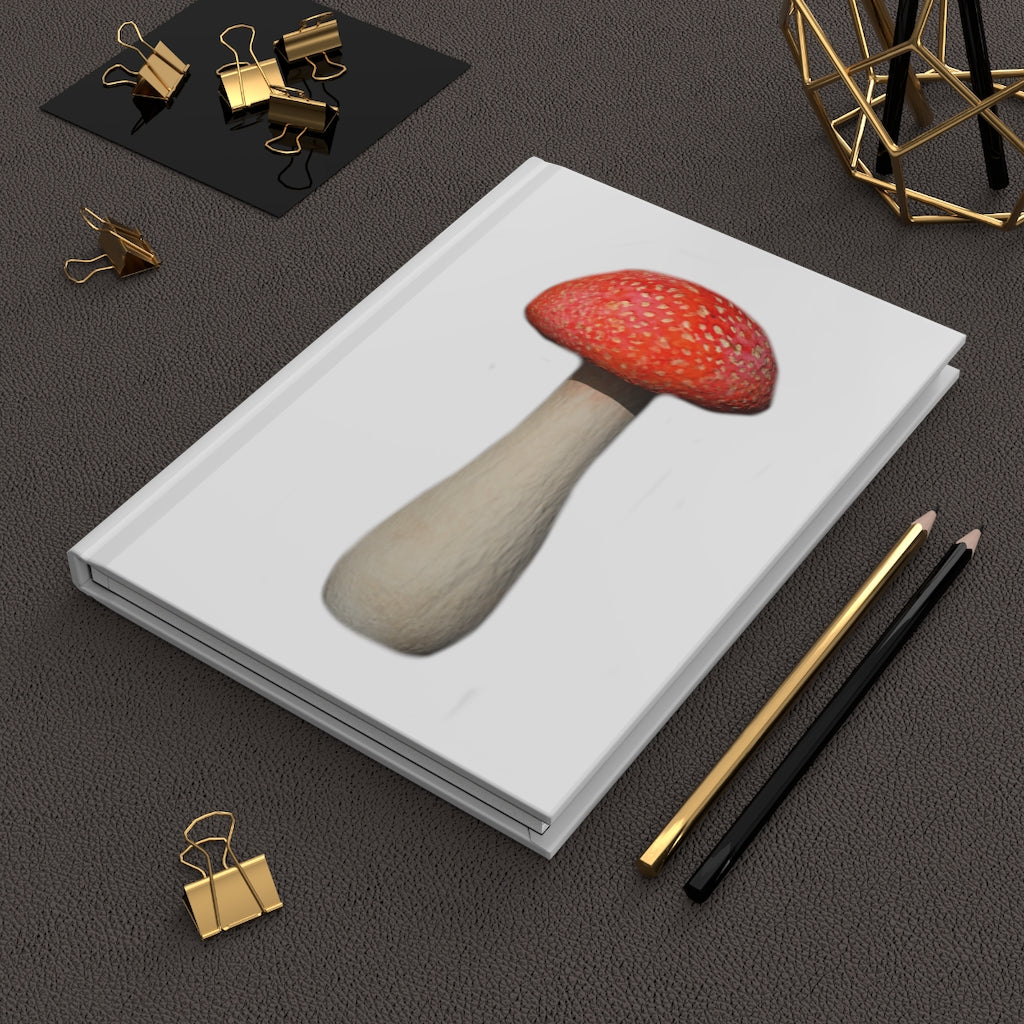 Mushroom Hardcover Journal Matte with customizable cover and lined pages, showcasing a stylish matte finish.