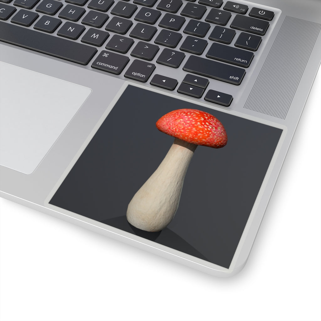 A collection of colorful mushroom kiss-cut stickers in various shapes and sizes, showcasing their unique designs and easy peel-off backing.