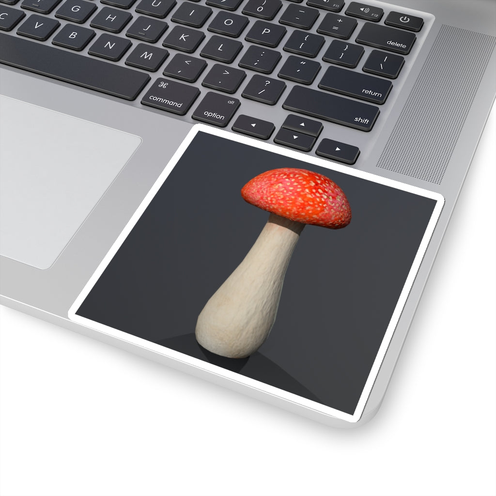 A collection of colorful mushroom kiss-cut stickers in various shapes and sizes, showcasing their unique designs and easy peel-off backing.