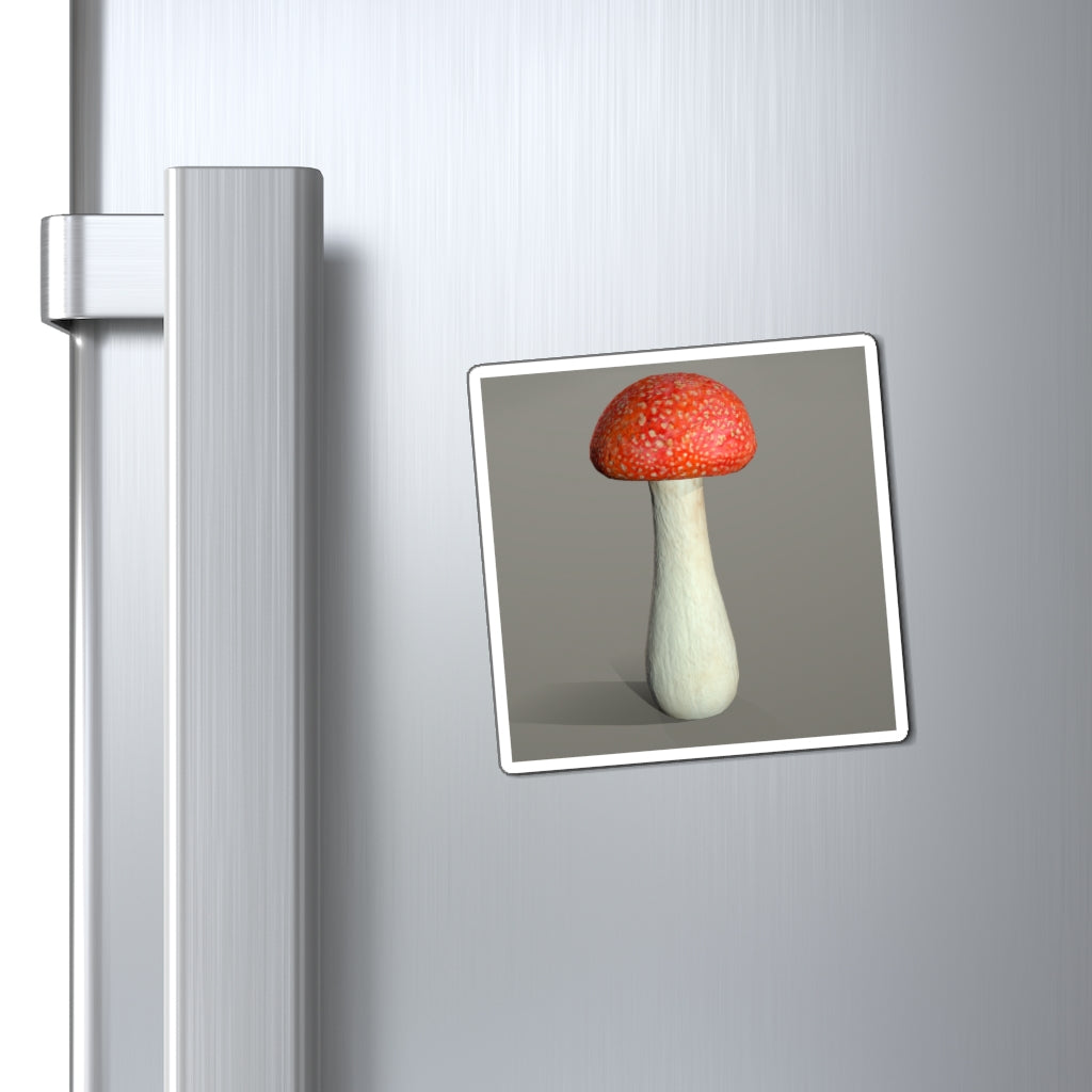 A set of colorful Mushroom Magnets with a black backing, showcasing various sizes and designs, ideal for displaying messages on metallic surfaces.