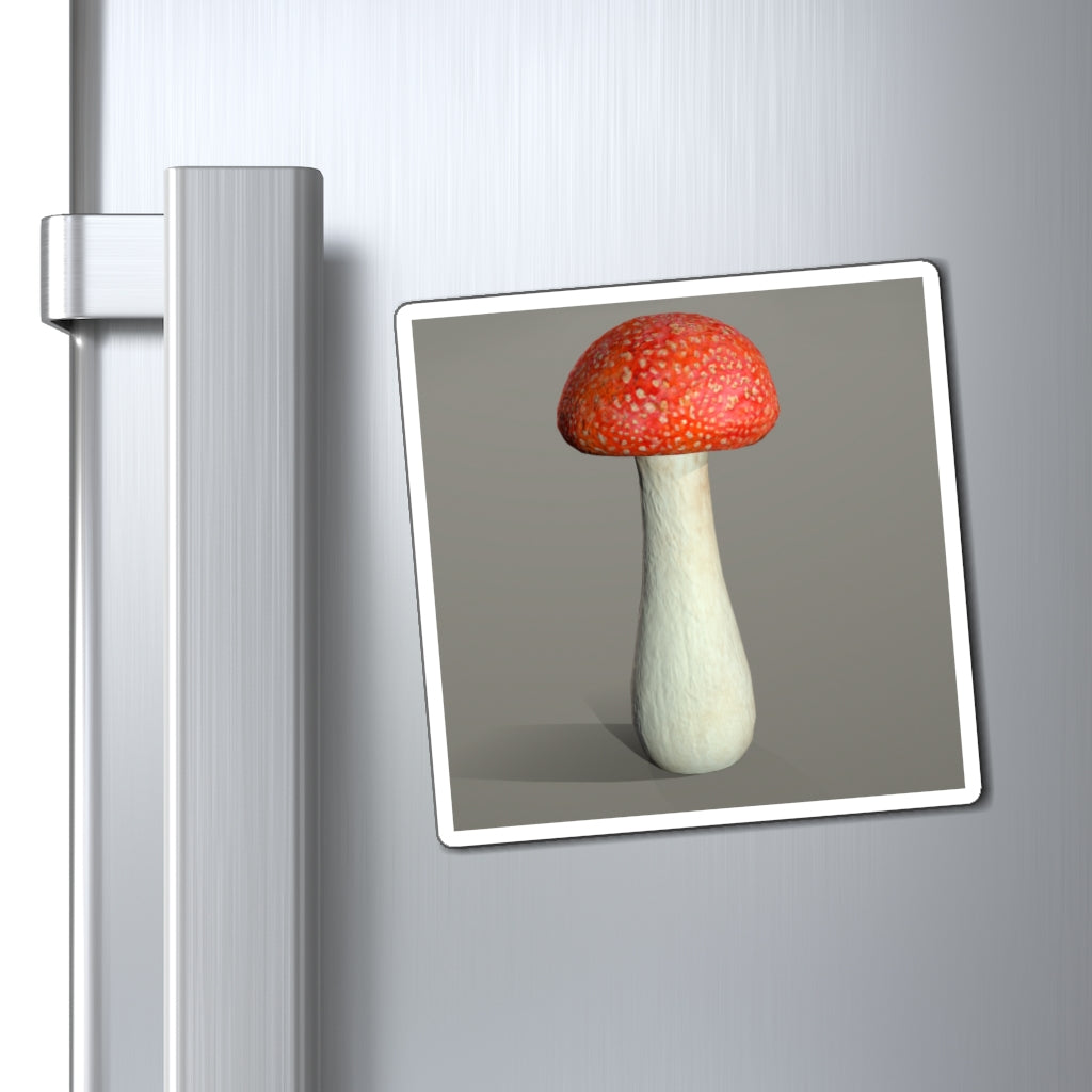 A set of colorful Mushroom Magnets with a black backing, showcasing various sizes and designs, ideal for displaying messages on metallic surfaces.