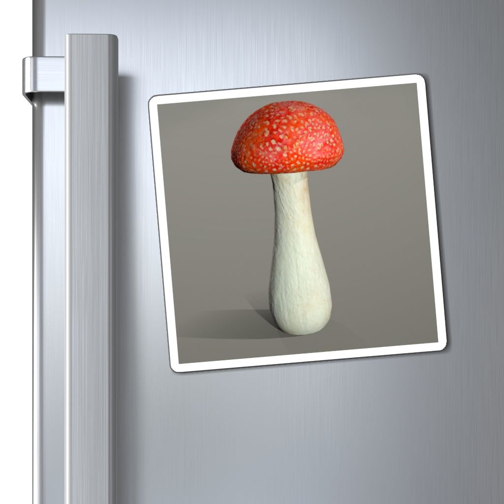 A set of colorful Mushroom Magnets with a black backing, showcasing various sizes and designs, ideal for displaying messages on metallic surfaces.