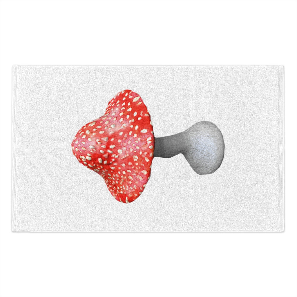 Mushroom Rally Towel, 11x18, featuring soft cotton and printed mink polyester, ideal for sports and events.