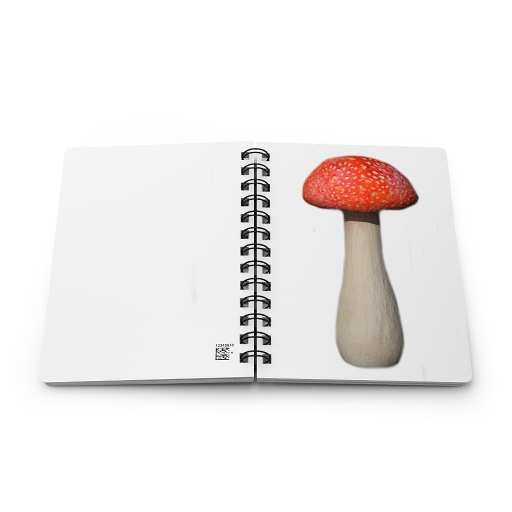 Mushroom Spiral Bound Journal with glossy cover and lined pages, showcasing a vibrant mushroom design.