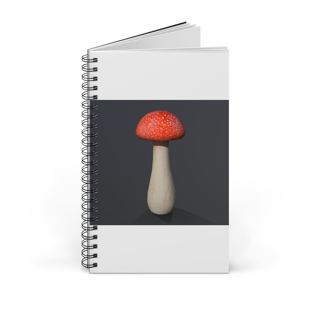 Mushroom Spiral Journal featuring a whimsical mushroom design, available in four styles: blank, dot grid, lined, and task manager.