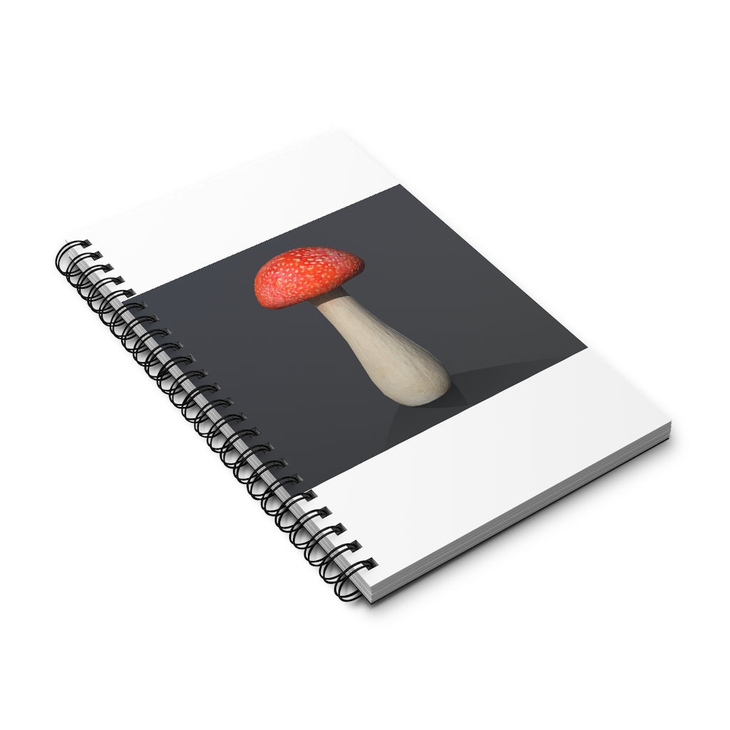 Mushroom Spiral Journal featuring a whimsical mushroom design, available in four styles: blank, dot grid, lined, and task manager.