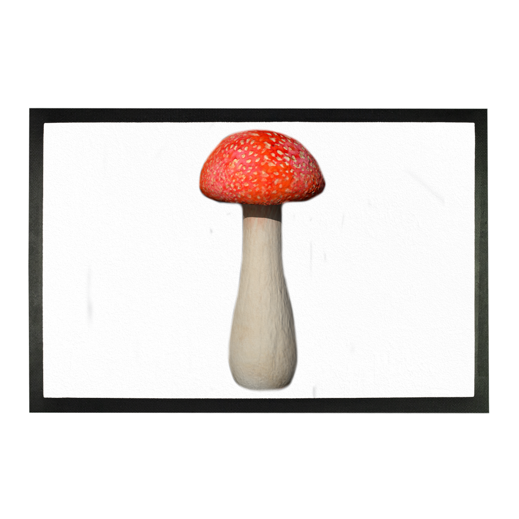 Mushroom Sublimation Doormat featuring a vibrant mushroom design on a durable rubber base, perfect for home entryways.