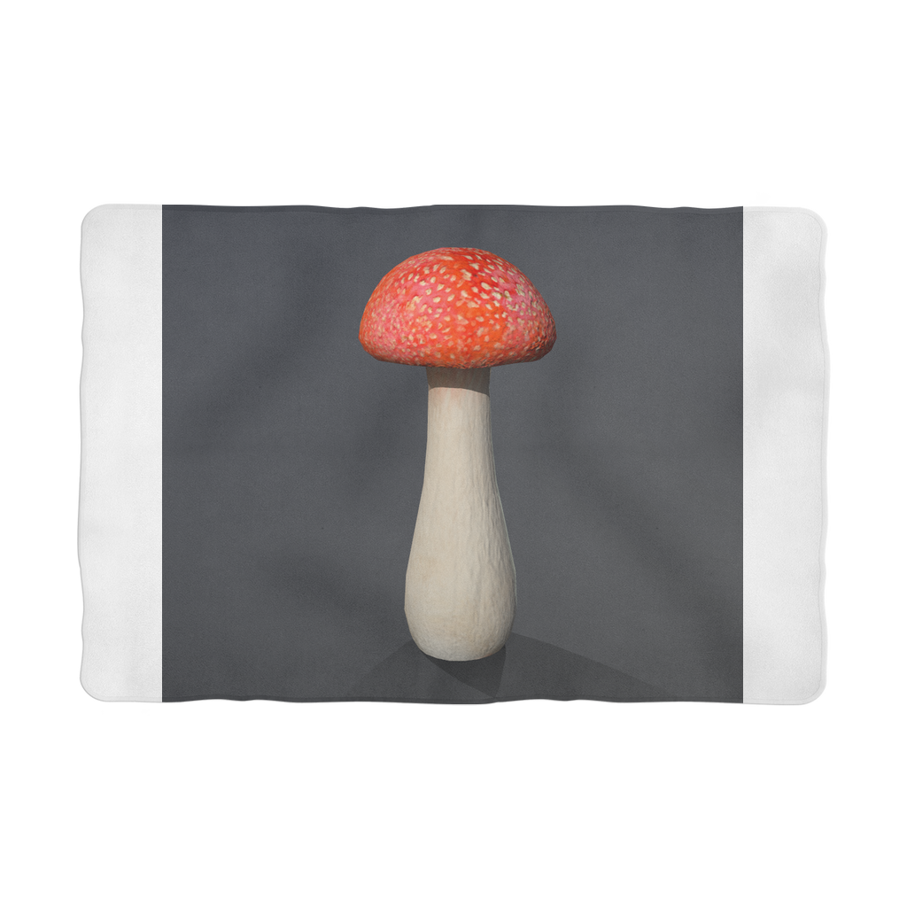 Mushroom Sublimation Pet Blanket made of soft 100% polyester polar fleece, featuring a vibrant mushroom print, ideal for pets.