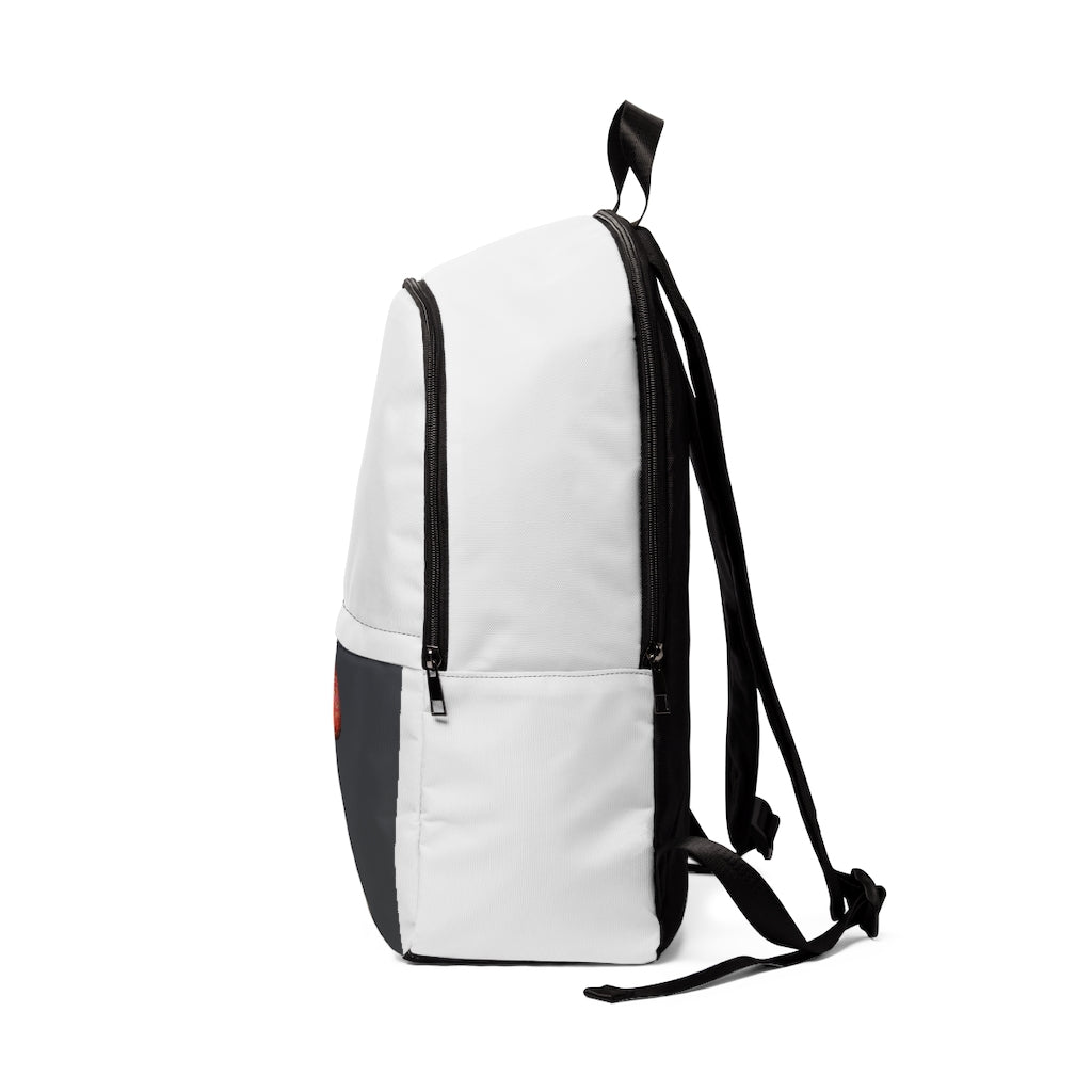 Mushroom Unisex Fabric Backpack in soft nylon, featuring adjustable straps and a padded back panel, ideal for school and outdoor use.