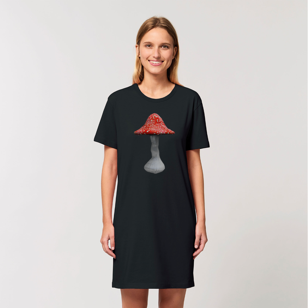 Mushroom2 Organic T-Shirt Dress in various colors, showcasing its soft fabric and stylish design.