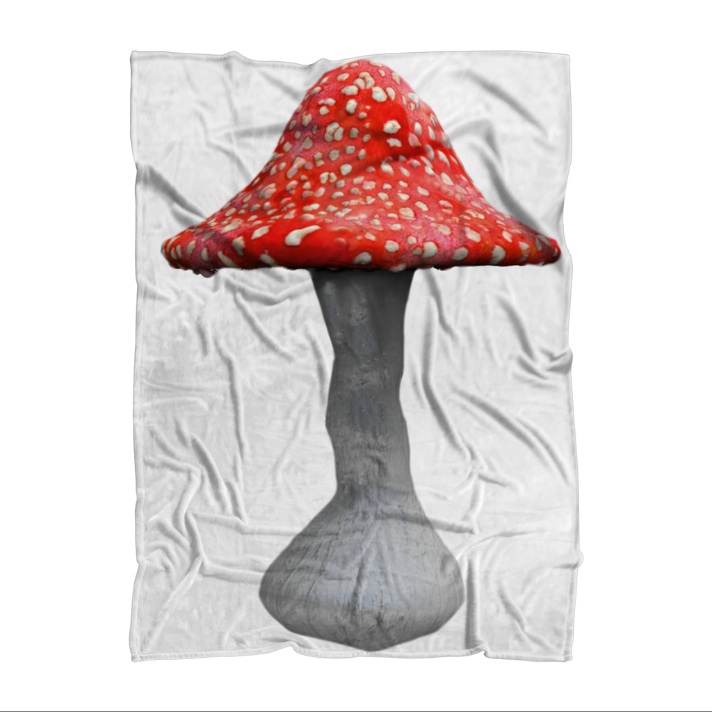 Mushroom2 Sublimation Throw Blanket featuring vibrant colors and soft fleece fabric, perfect for cozying up.