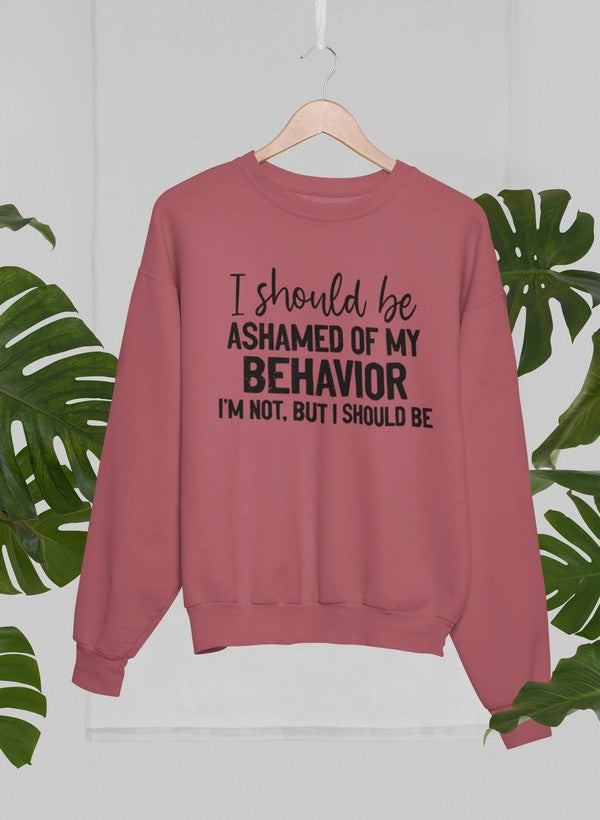 My Behavior Sweat Shirt featuring unique designs by top artists, made from cozy cotton/poly fleece blend.