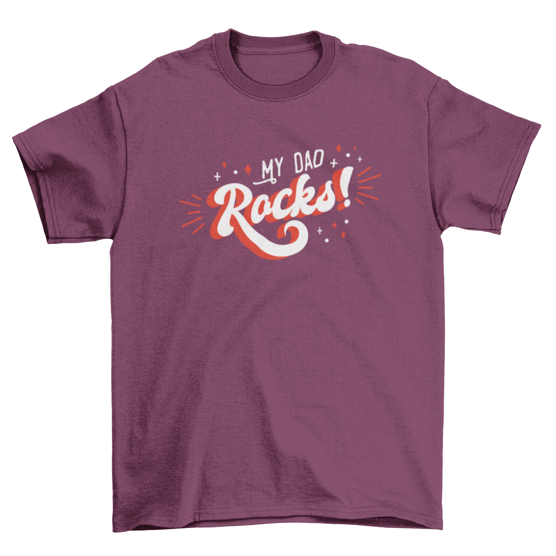 My Dad Rocks T-shirt featuring bold lettering design on a comfortable cotton fabric.