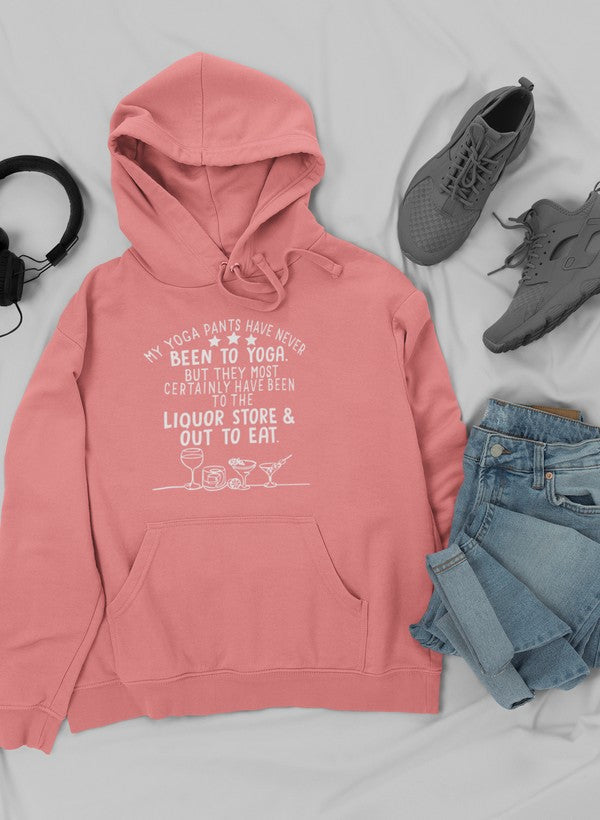 A stylish My Yoga Pants Hoodie featuring a cozy fleece lining, adjustable hood, and unique artistic designs, perfect for casual wear.