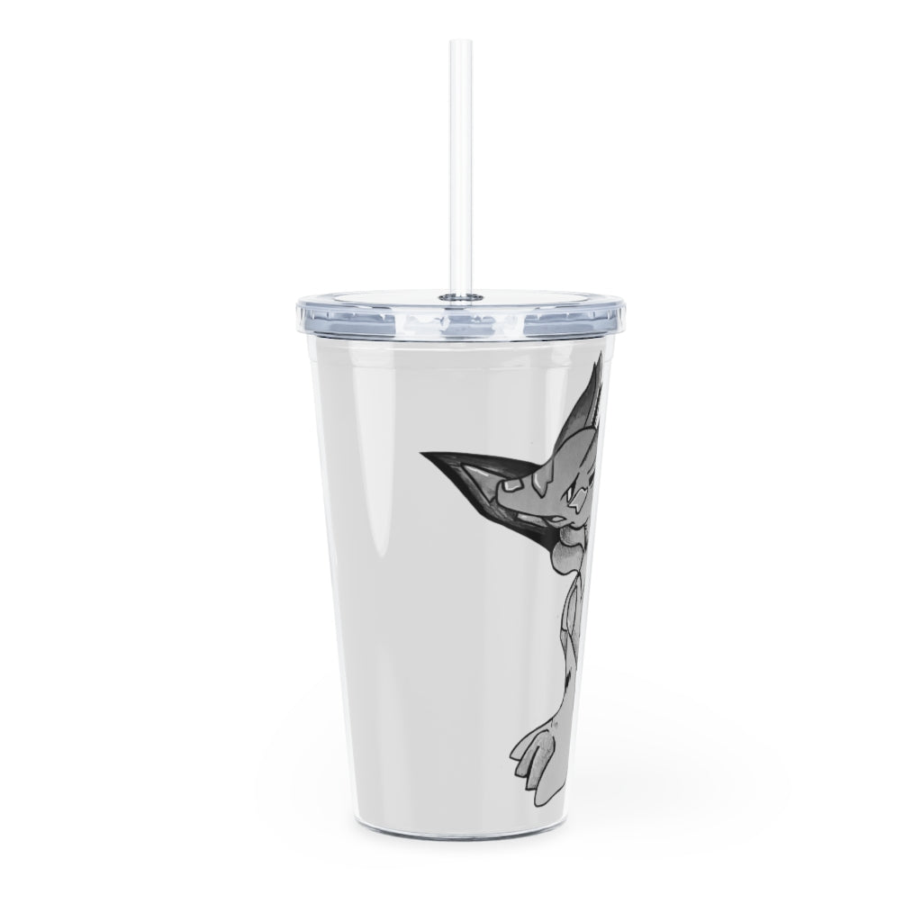 Mycros Plastic Tumbler with Straw, featuring a customizable design and double-wall insulation, perfect for events.