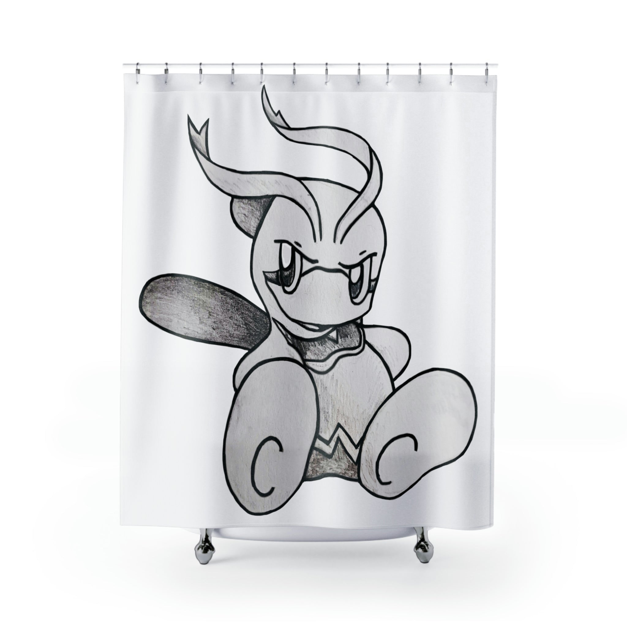 Mycros Shower Curtain featuring vibrant custom designs on durable polyester fabric, perfect for any bathroom.