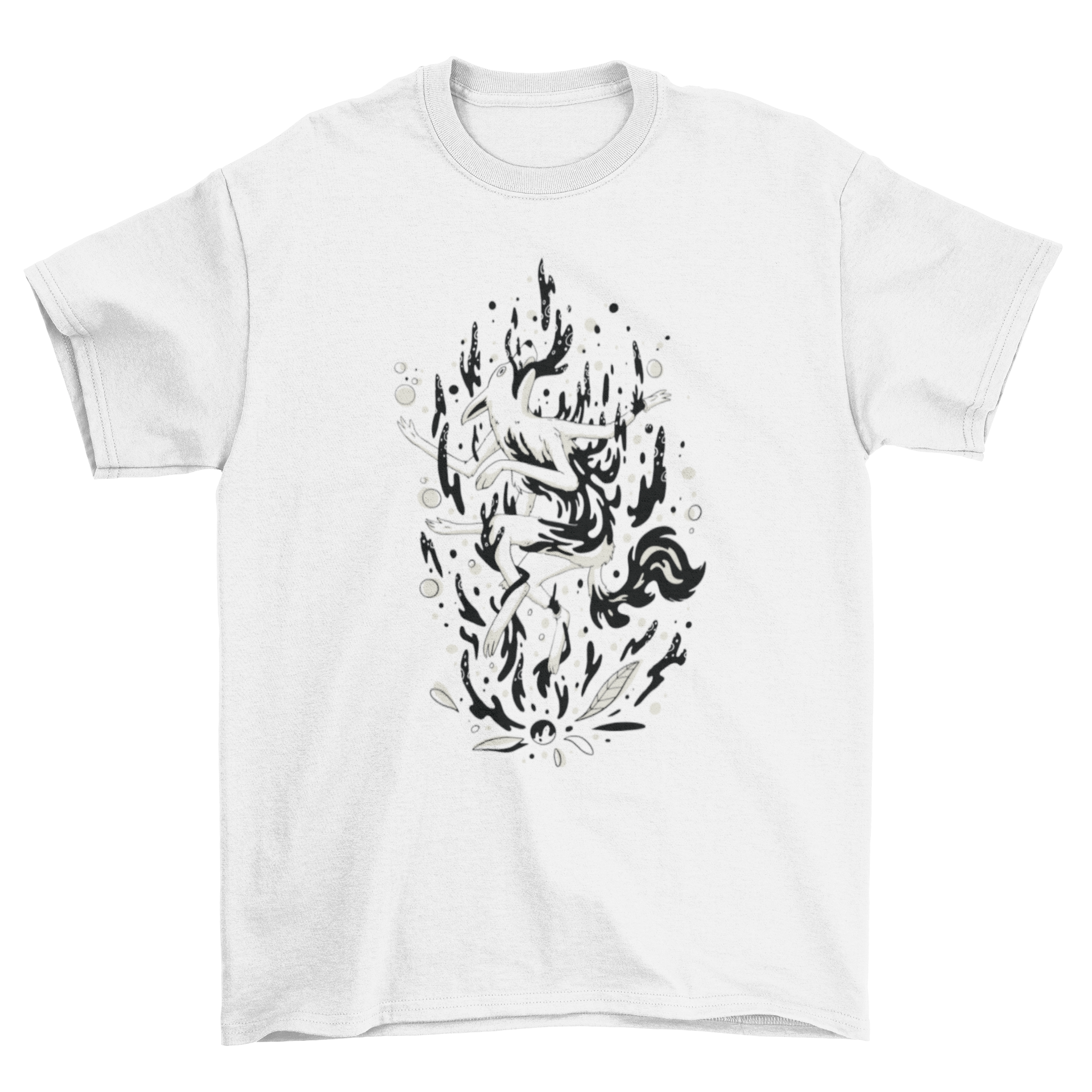 A Mystic Wolf Wild Animal T-Shirt featuring a detailed wolf design with a supernatural background, perfect for animal lovers.